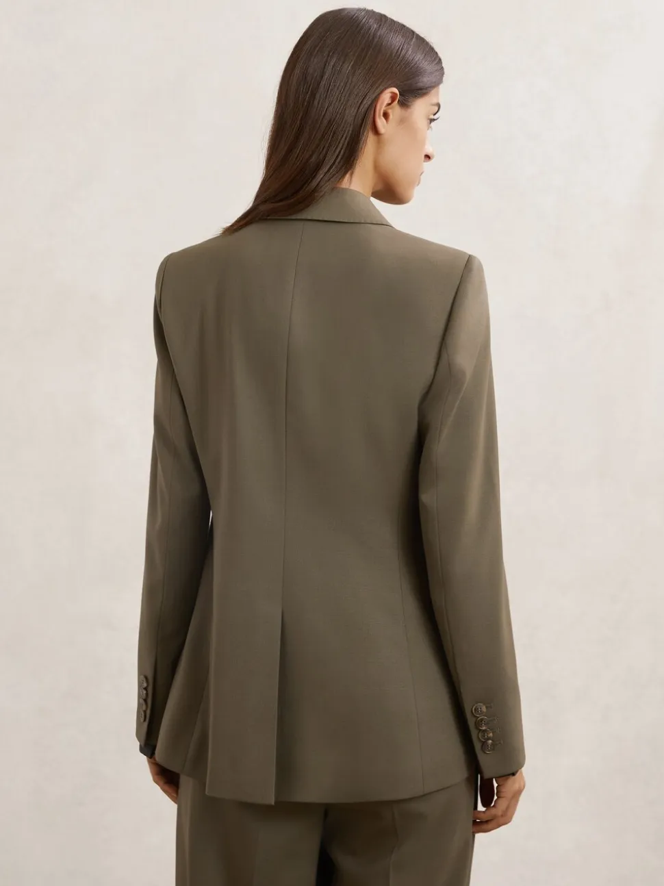 Reiss Green Solene Wool-Blend Double-Breasted Suit Blazer