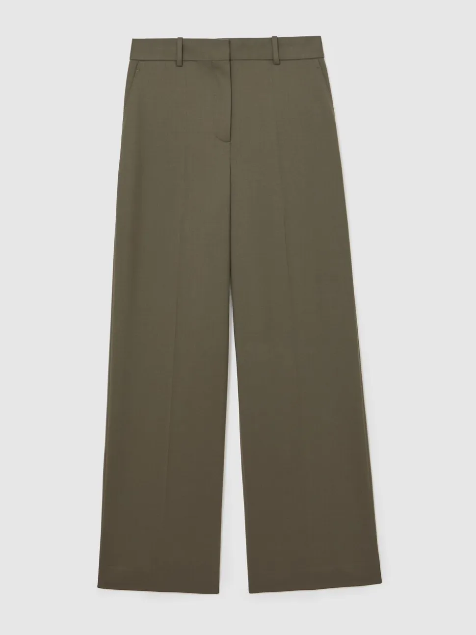 Reiss Green Solene Wool-Blend Wide-Leg Suit Trousers