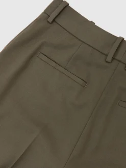 Reiss Green Solene Wool-Blend Wide-Leg Suit Trousers