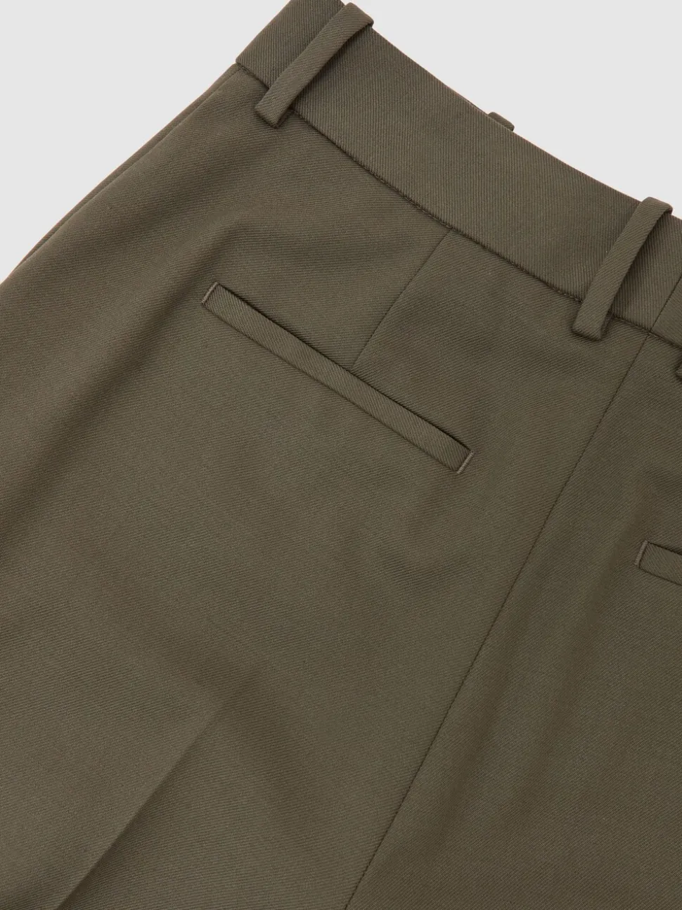 Reiss Green Solene Wool-Blend Wide-Leg Suit Trousers