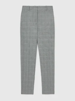 Reiss Grey Brooklyn Check Slim-Fit Suit Trousers