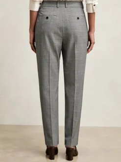 Reiss Grey Brooklyn Check Slim-Fit Suit Trousers