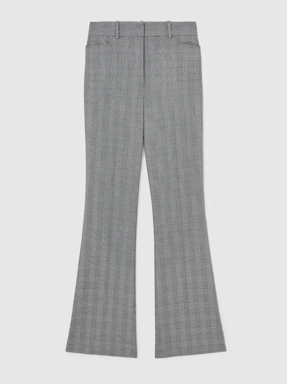 Reiss Grey Brooklyn Check Flared Suit Trousers