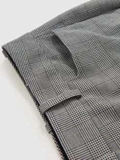 Reiss Grey Brooklyn Check Flared Suit Trousers