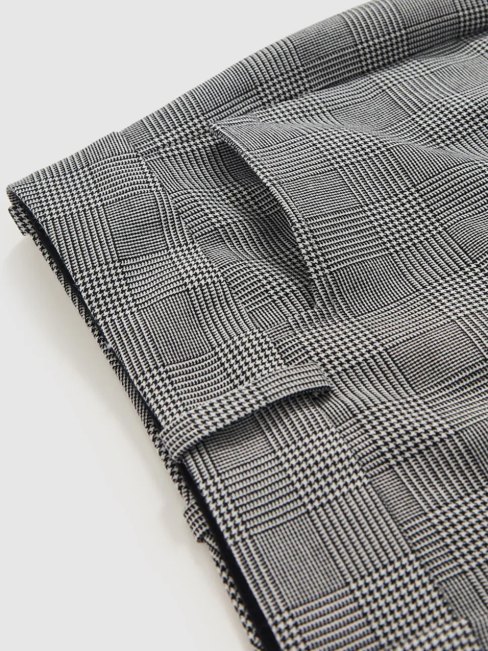 Reiss Grey Brooklyn Check Flared Suit Trousers