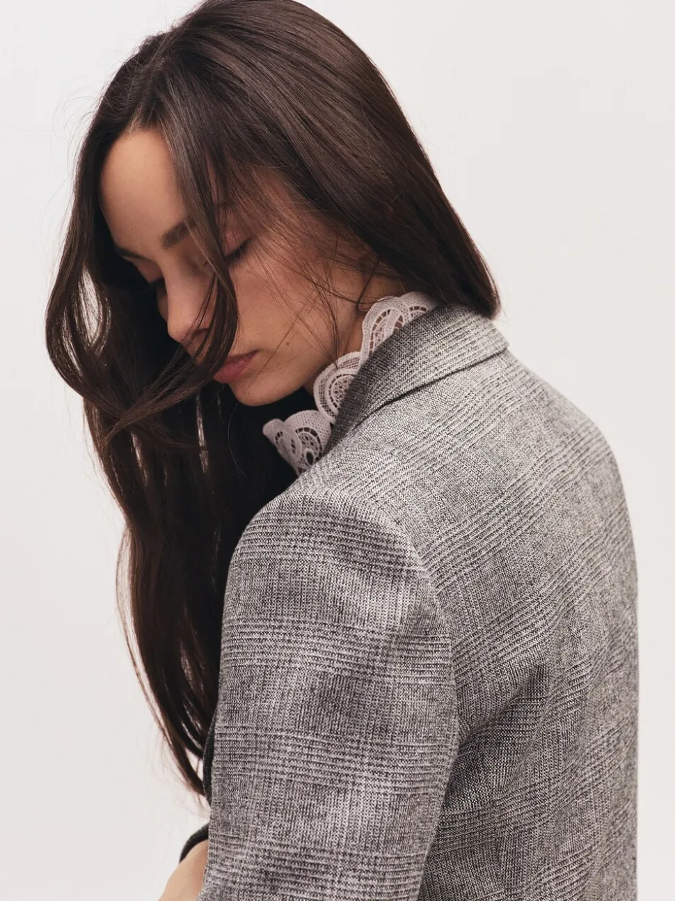Reiss Grey Darlton Double-Breasted Textured Suit Blazer