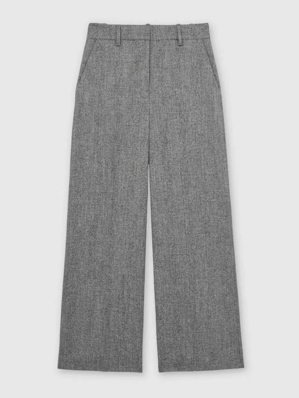 Reiss Grey Darlton Wide-Leg Textured Suit Trousers