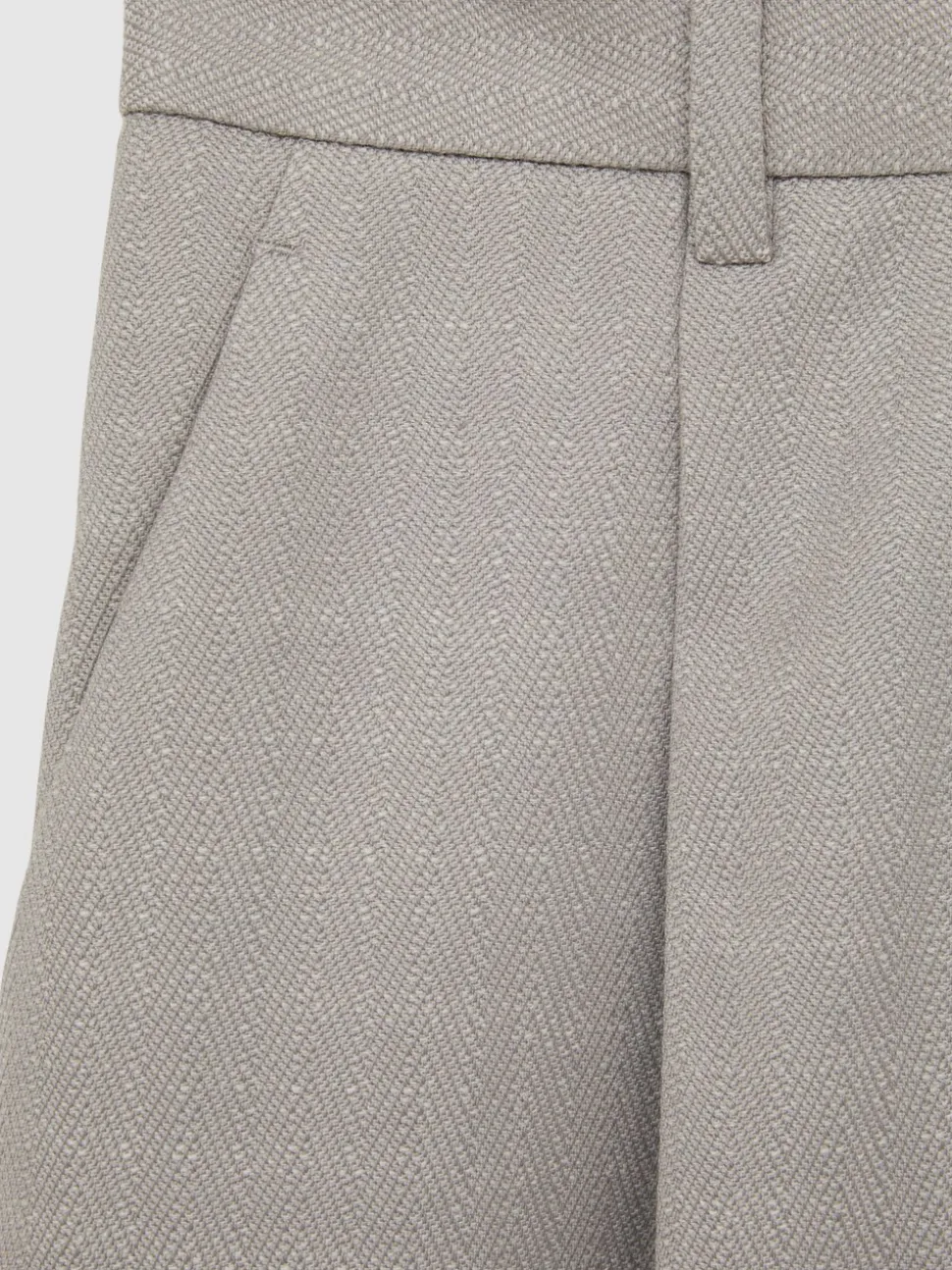 Reiss Grey Harper Wool-Blend Wide-Leg Suit Trousers