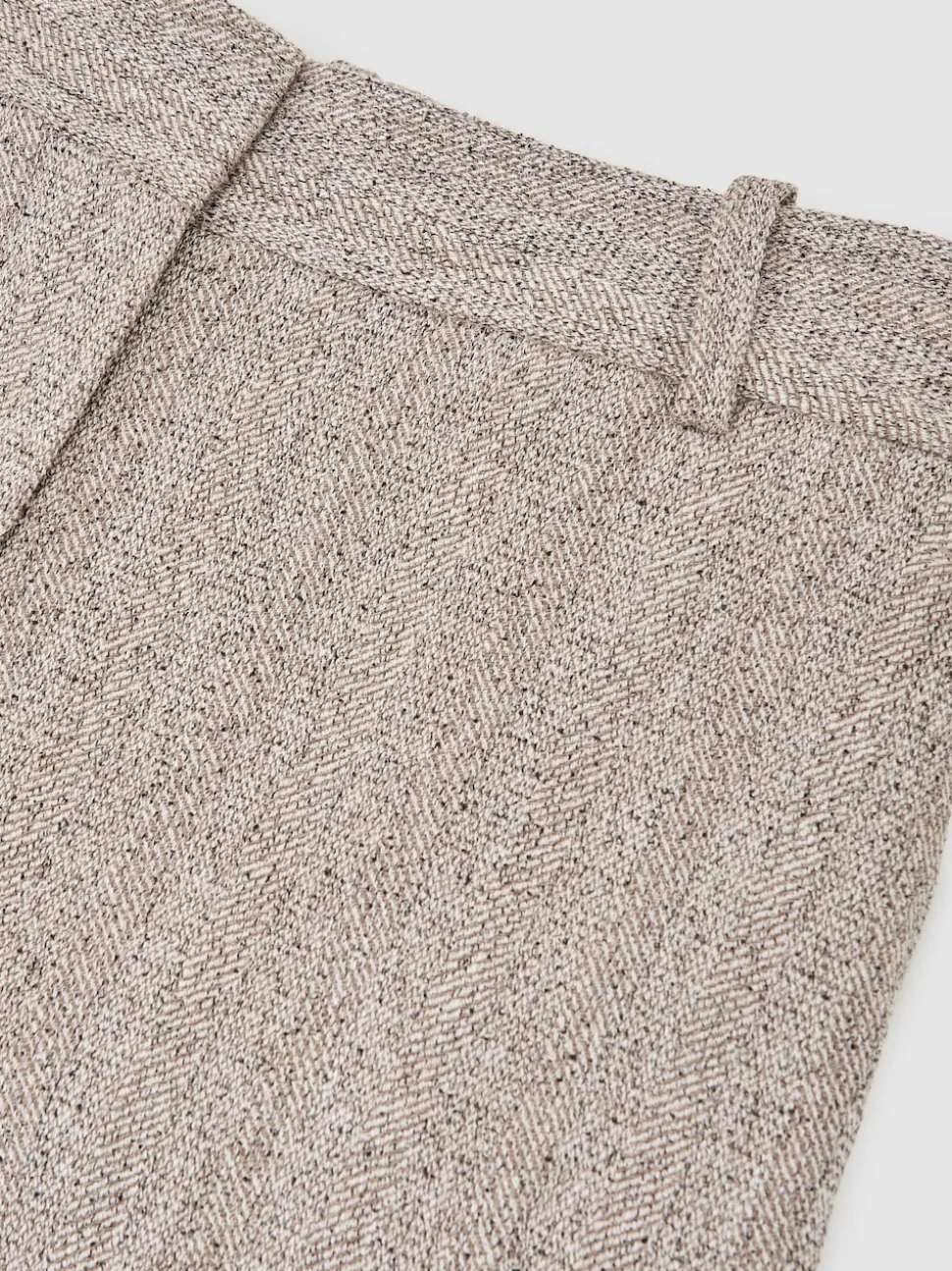 Reiss Grey Isla Petite Wide-Leg Textured Tailored Trousers