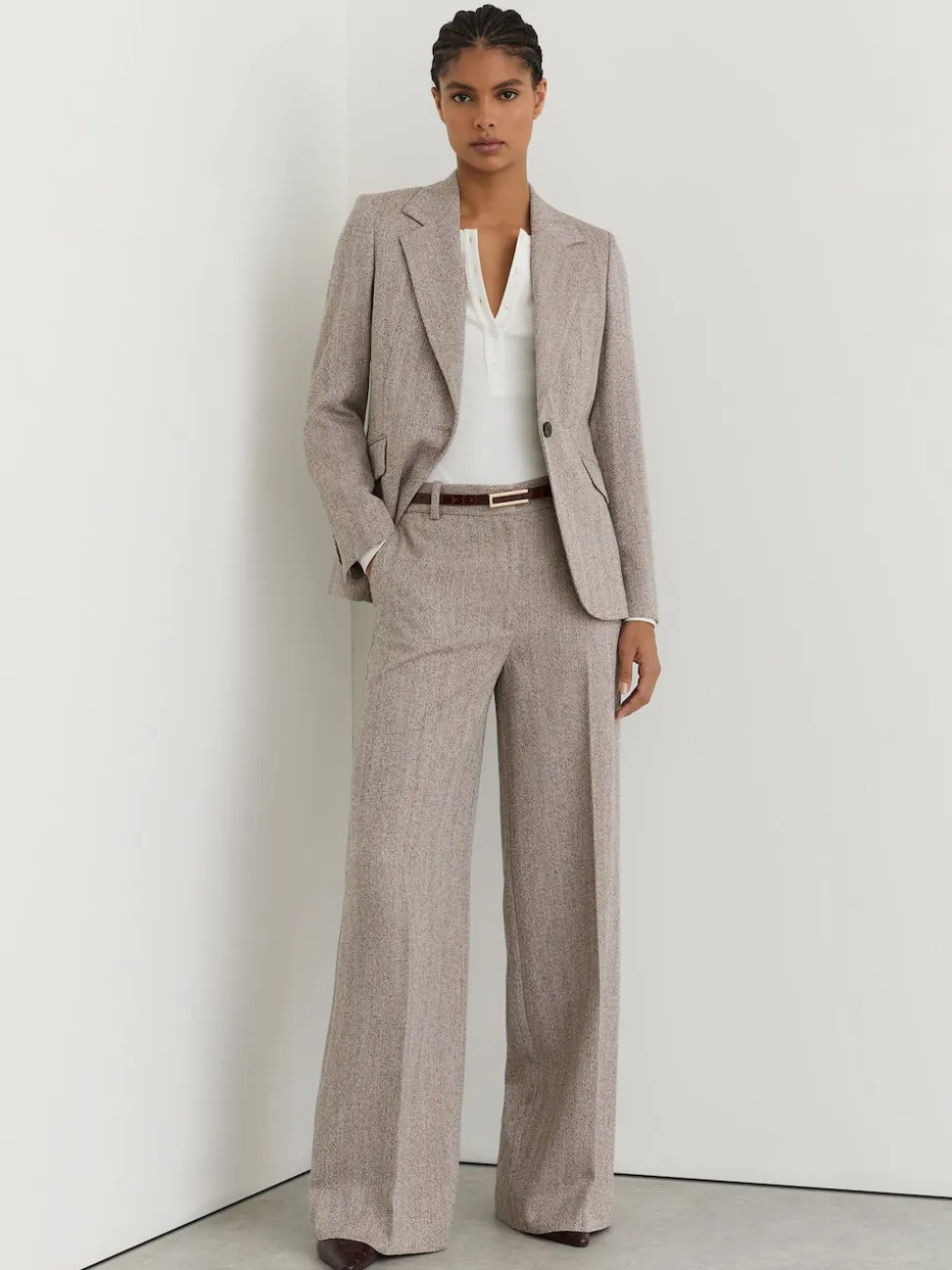 Reiss Grey Isla Single-Breasted Textured Blazer