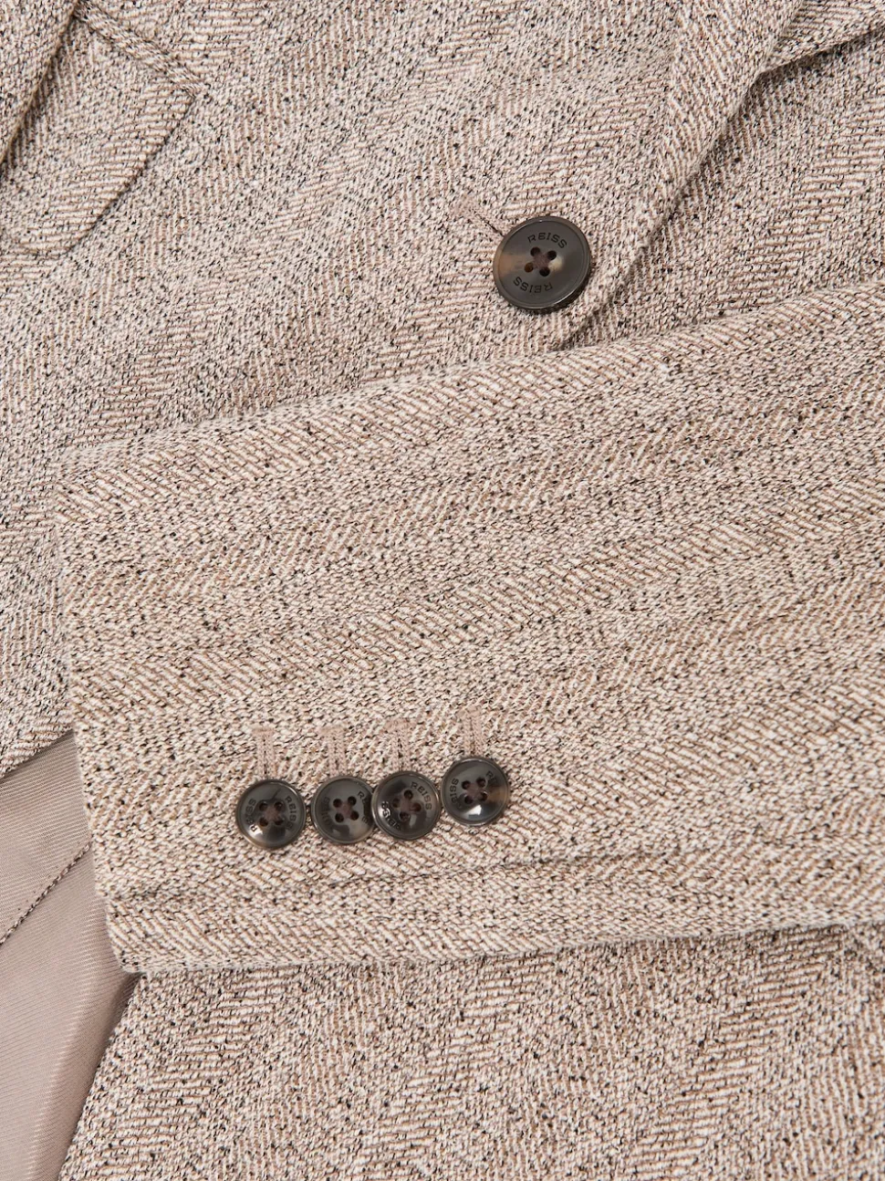 Reiss Grey Isla Single-Breasted Textured Blazer