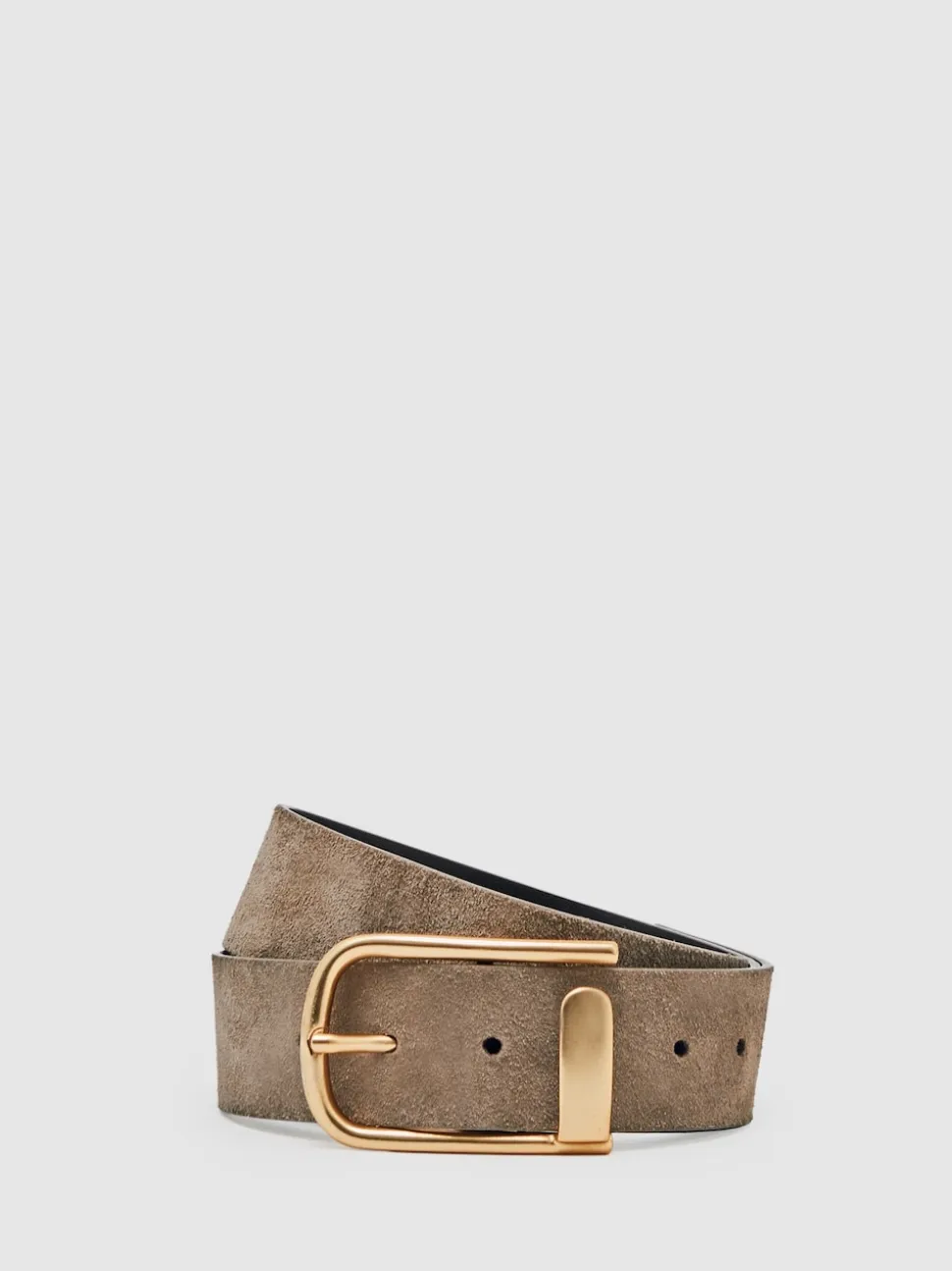 Reiss Grey Iyla Suede Half Keeper Belt