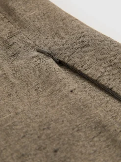 Reiss Grey Lina Atelier Side-Zip Tailored Shorts With Linen