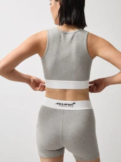 Reiss Grey Melange Sophia McLaren F1 Team Ribbed Boxer Shorts