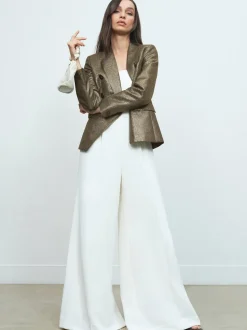 Reiss Ivory Dion Wide-Leg Cut-Out Jumpsuit