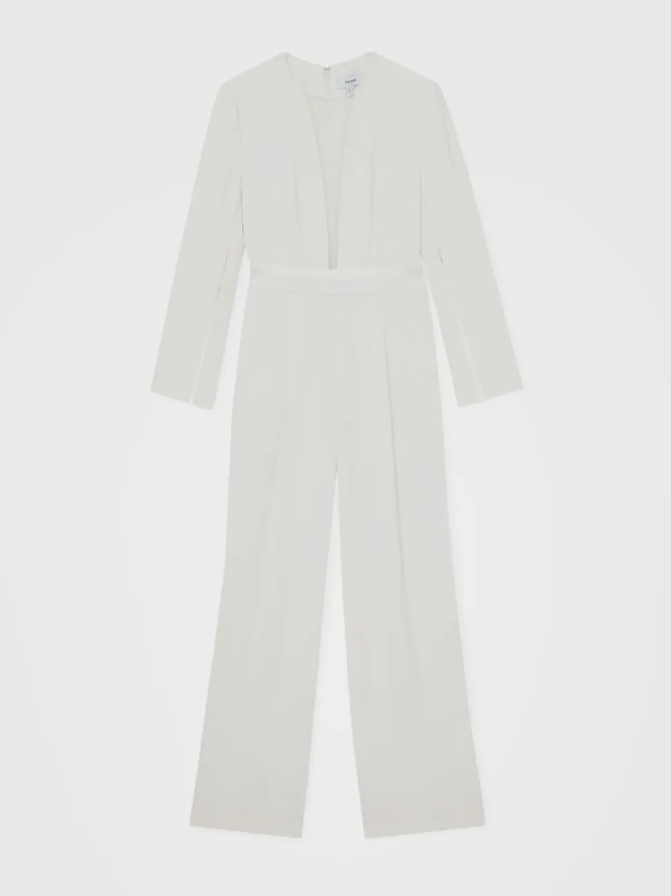 Reiss Ivory Evora Plunge-Neck Split-Sleeve Jumpsuit