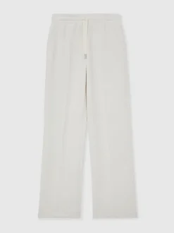 Reiss Ivory Jemma Petite Premium Interlock Wide-Leg Joggers
