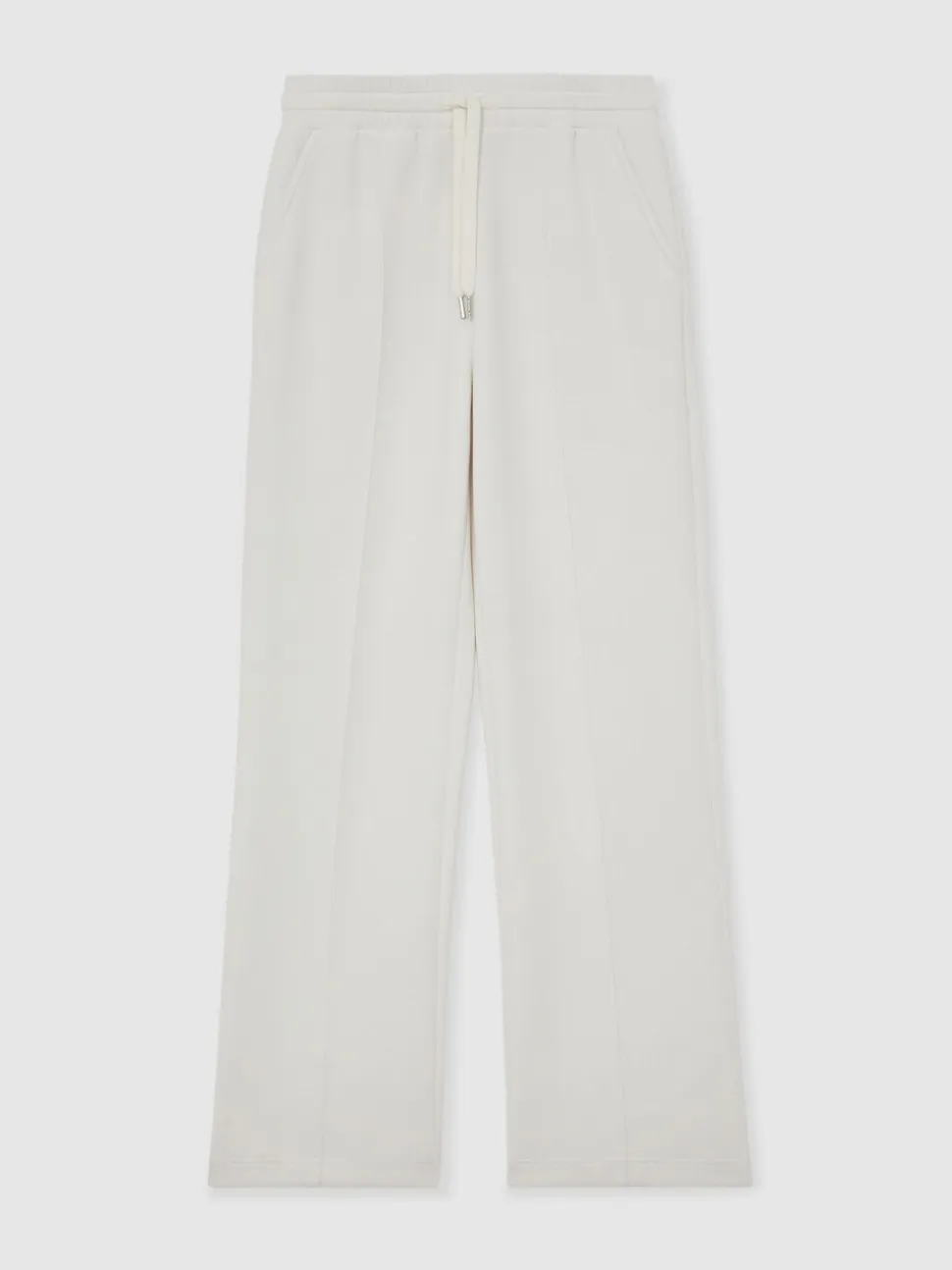 Reiss Ivory Jemma Petite Premium Interlock Wide-Leg Joggers