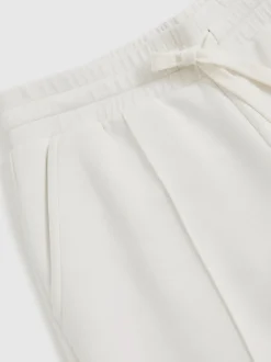 Reiss Ivory Jemma Premium Interlock Wide-Leg Joggers