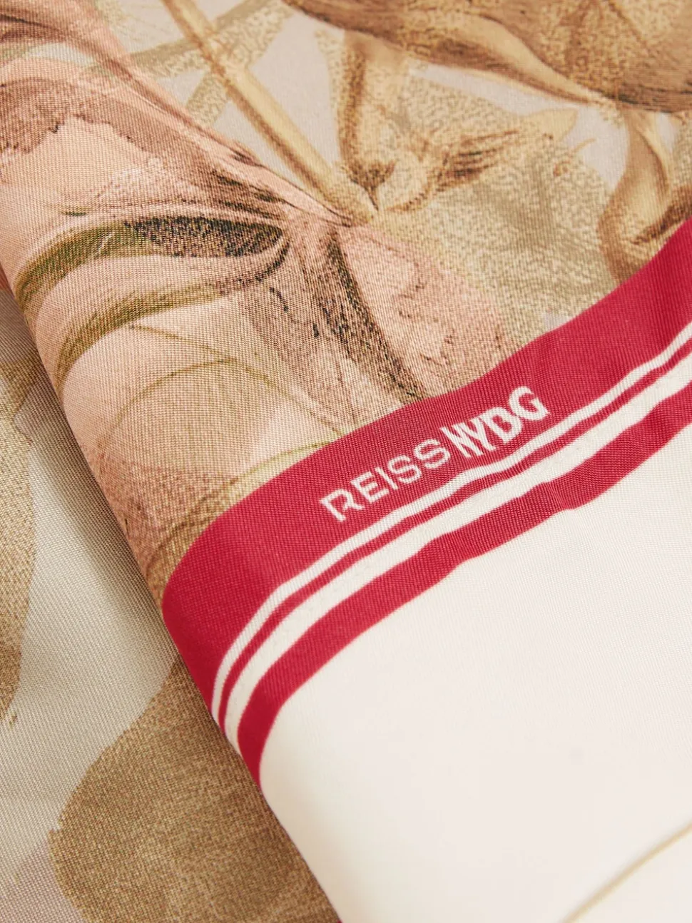 Reiss Light Khaki Santana Reiss | NYBG Satin Floral-Print Shorts