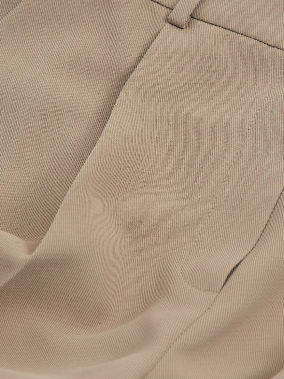 Reiss Mink Neutral Eden Elasticated-Waist Wide-Leg Twill Trousers