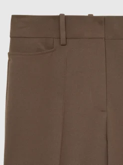 Reiss Mink Neutral Gabi Petite Flared Suit Trousers
