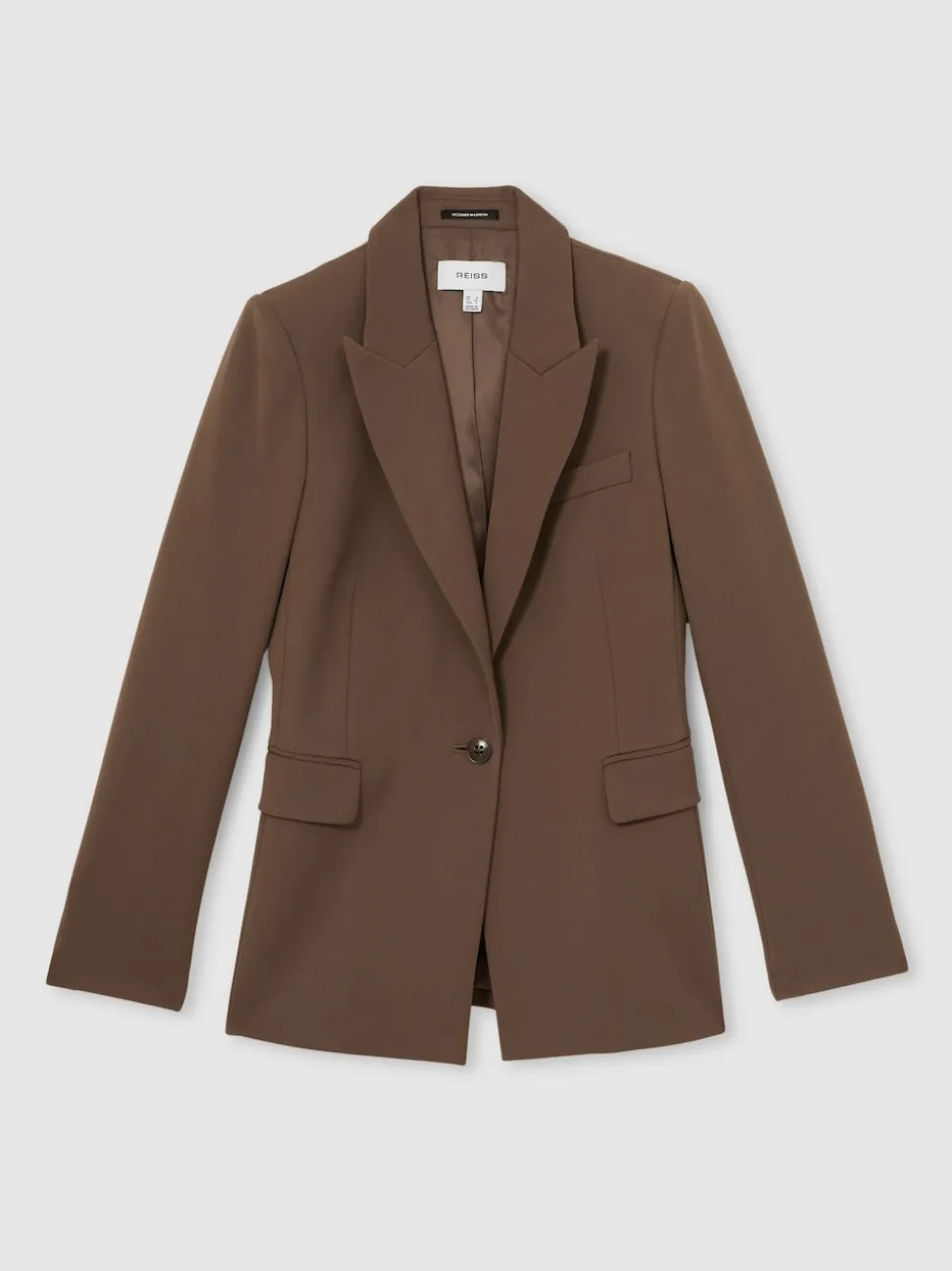Reiss Mink Neutral Gabi Petite Tailored Single Breasted Suit Blazer