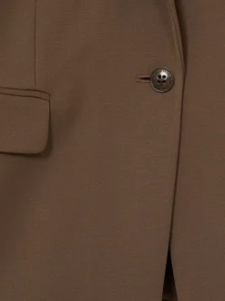 Reiss Mink Neutral Gabi Petite Tailored Single Breasted Suit Blazer