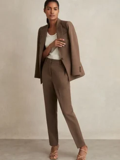 Reiss Mink Neutral Gabi Tailored Single Breasted Suit Blazer