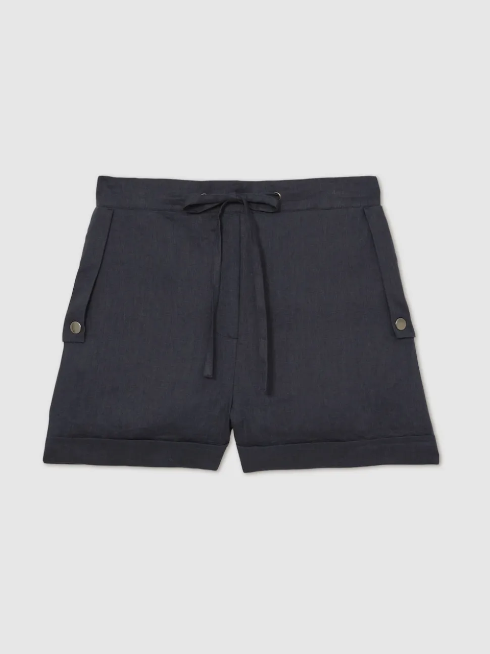 Reiss Navy Cara 100% Linen Beach Shorts