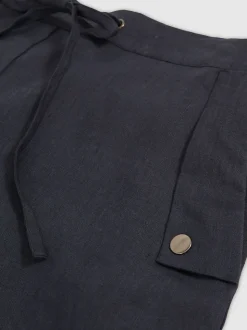 Reiss Navy Cara 100% Linen Beach Shorts