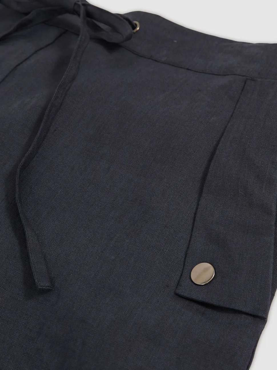 Reiss Navy Cara 100% Linen Beach Shorts