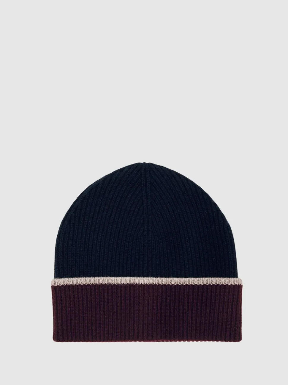 Reiss Navy Filipa Wool-Blend Tipped Beanie