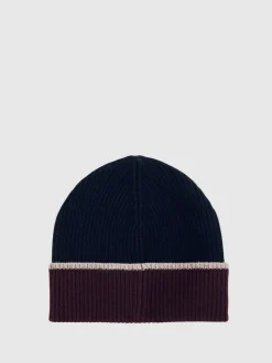 Reiss Navy Filipa Wool-Blend Tipped Beanie