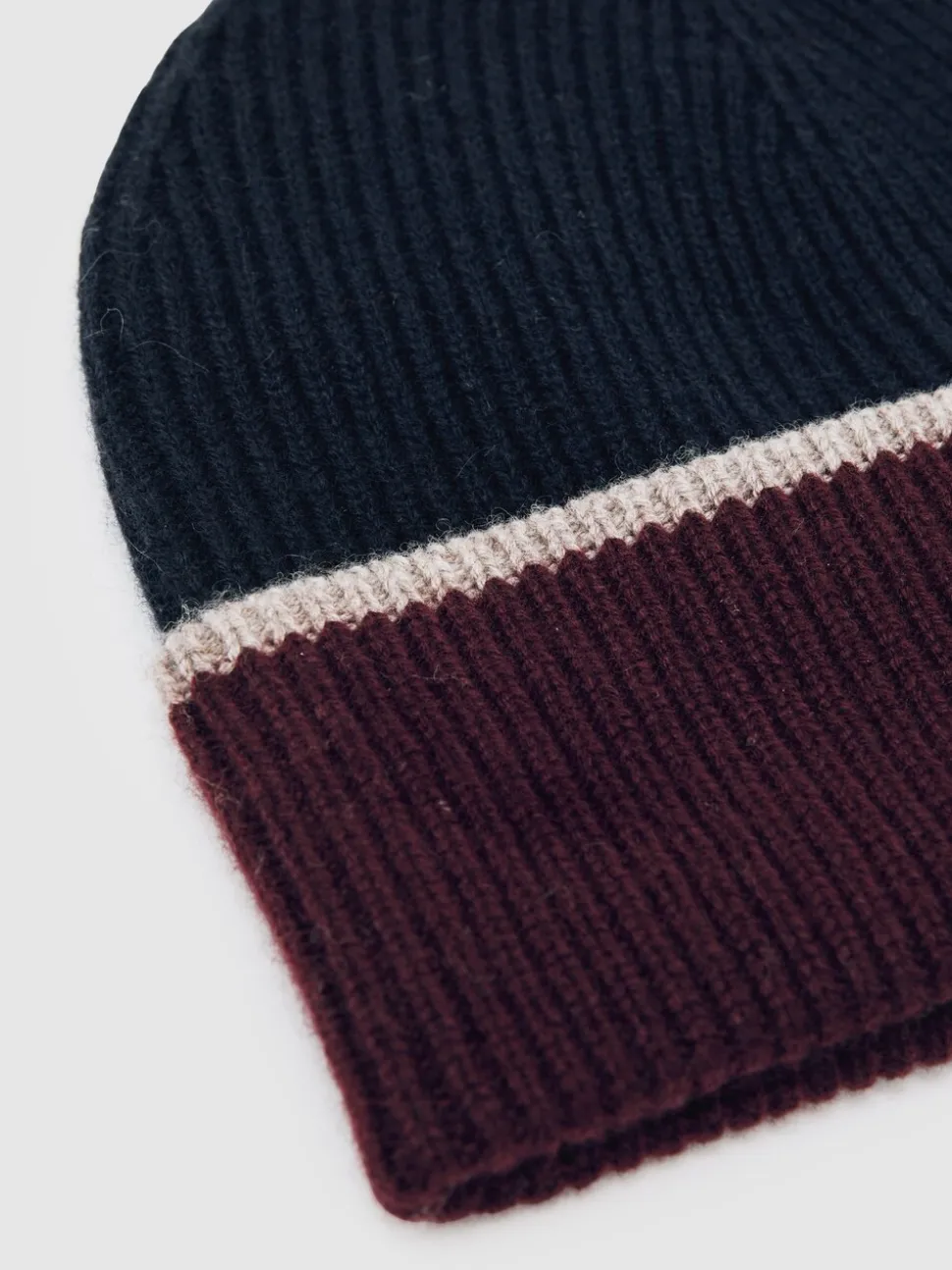 Reiss Navy Filipa Wool-Blend Tipped Beanie