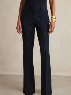 Reiss Navy Gabi Flared Suit Trousers