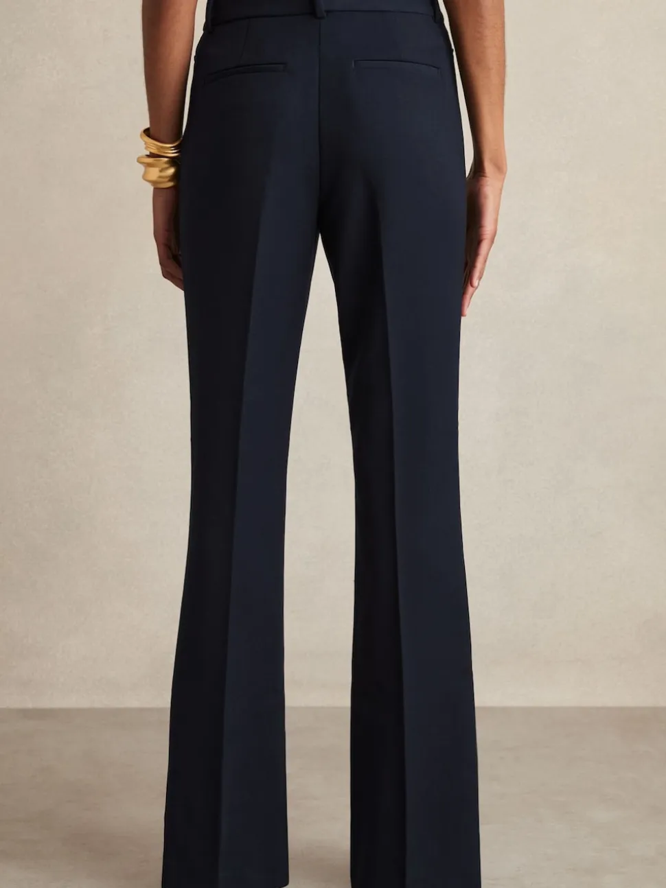Reiss Navy Gabi Flared Suit Trousers