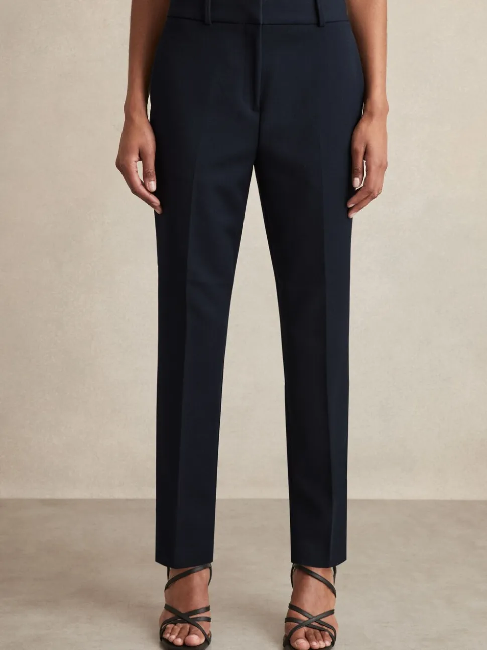 Reiss Navy Gabi Petite Slim-Fit Suit Trousers