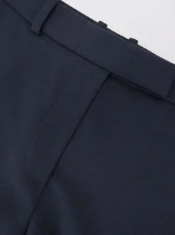 Reiss Navy Gabi Petite Wide-Leg Suit Trousers