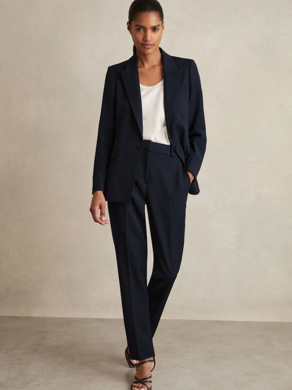 Reiss Navy Gabi Slim-Fit Suit Trousers
