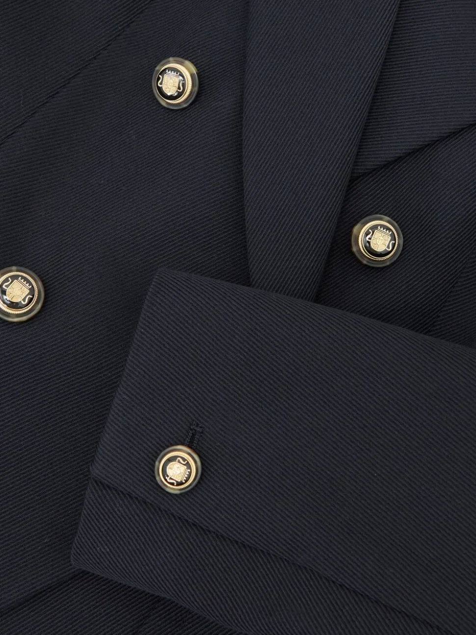 Reiss Navy Gigi Wool-Blend Double-Breasted Blazer