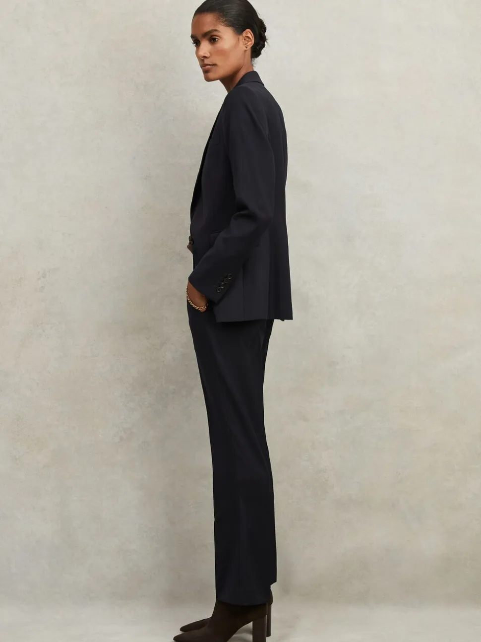 Reiss Navy Haisley Petite Single Breasted Suit Blazer