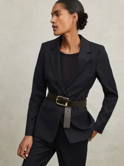 Reiss Navy Haisley Petite Single Breasted Suit Blazer