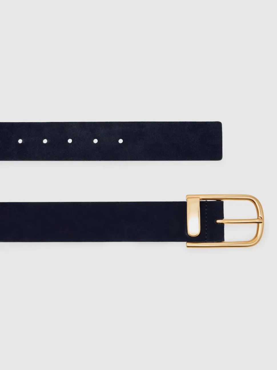 Reiss Navy Iyla Suede Half Keeper Belt