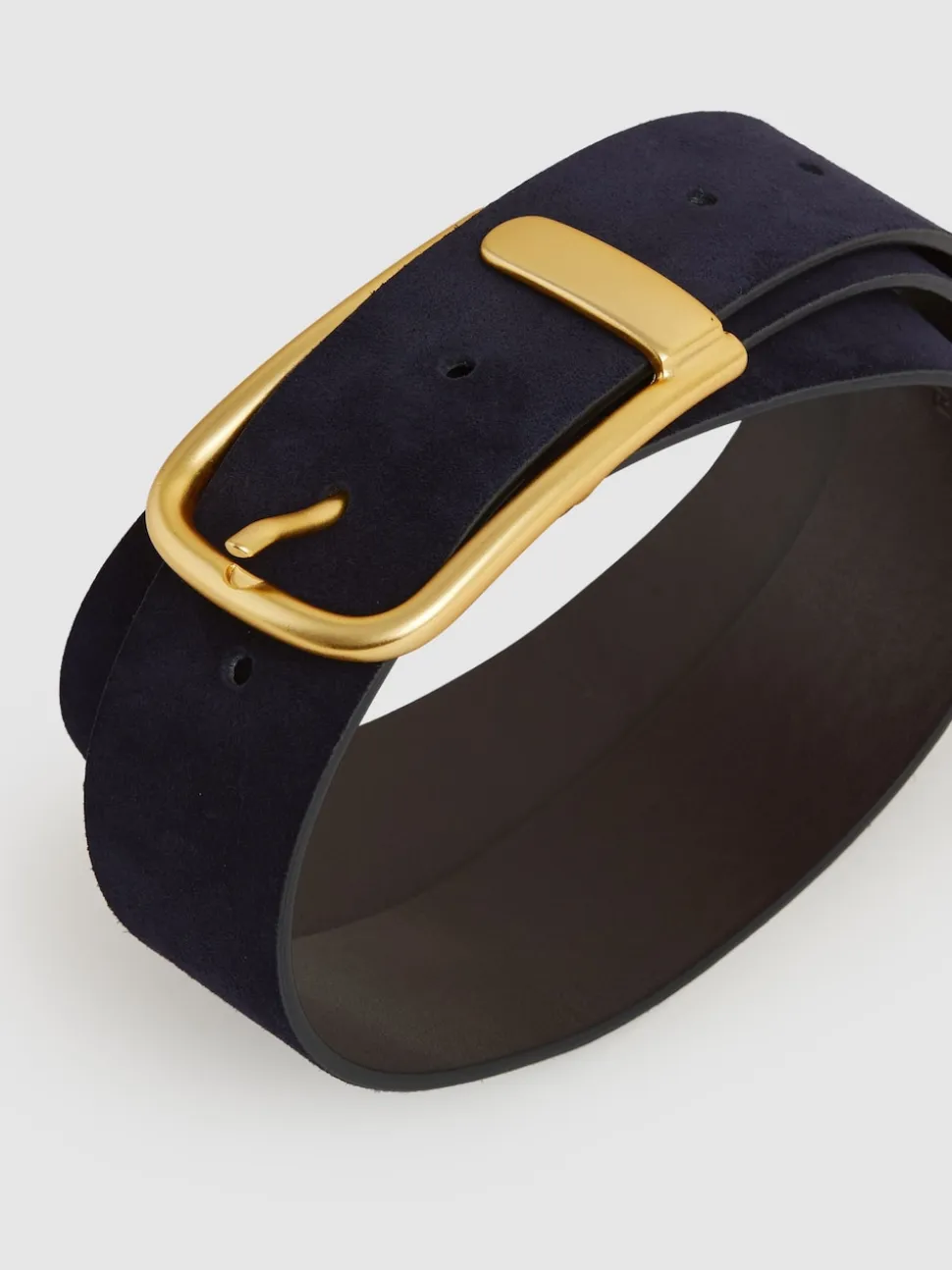 Reiss Navy Iyla Suede Half Keeper Belt