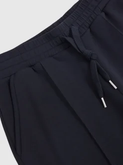 Reiss Navy Jemma Premium Interlock Wide-Leg Joggers