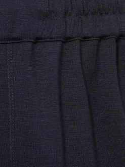 Reiss Navy Nora Wool-Blend Ruched Jersey Midi Skirt