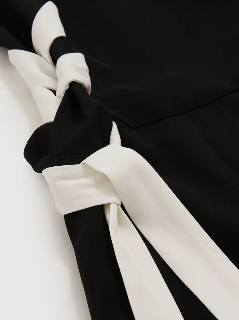 Reiss Navy/White Emma Lace-Up Side Wide-Leg Jumpsuit