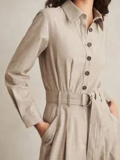 Reiss Neutral Abigail Tailored Wide Leg Jumpsuit