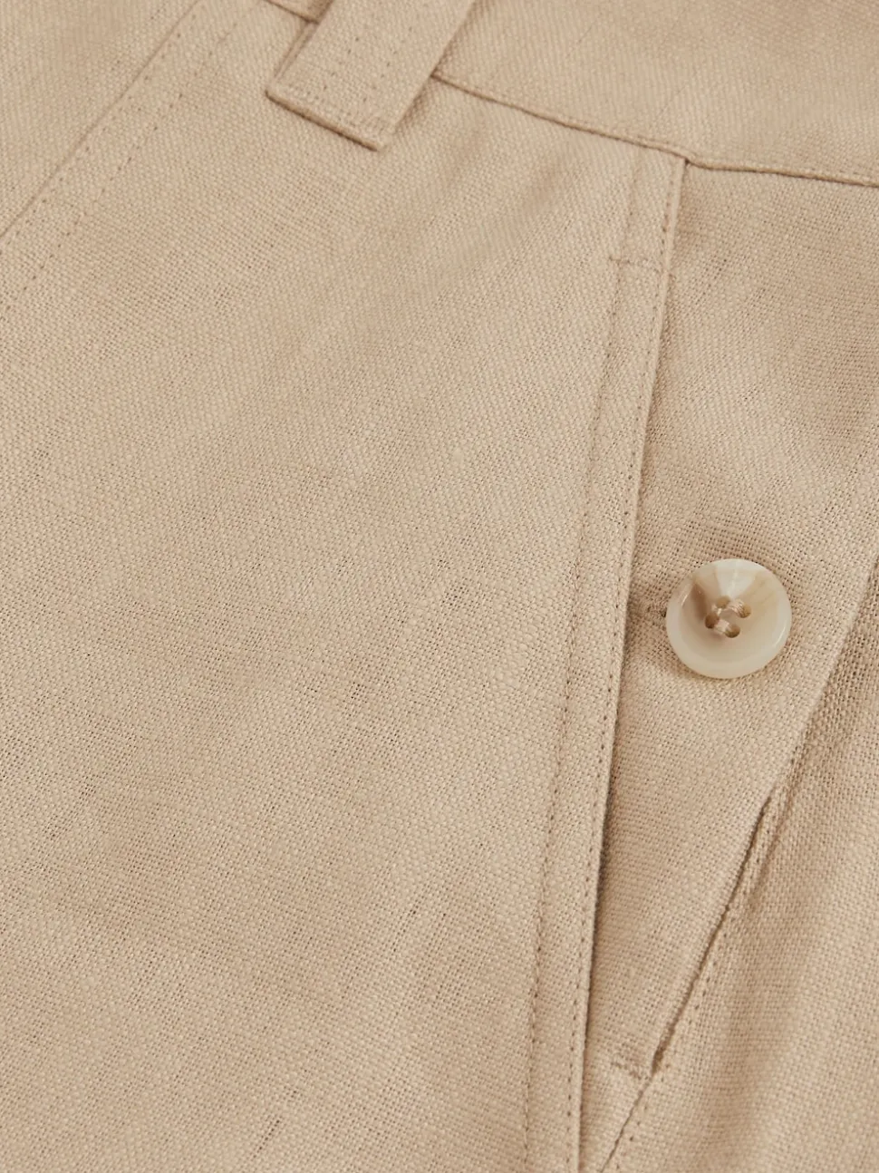 Reiss Neutral Ashby Linen Shorts